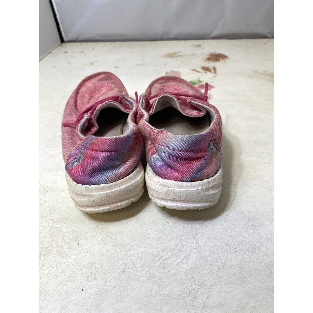 Hey Dude Wendy Youth Size K10 Funk Fuxia Loafers Slide On Shoes Pink Glitter